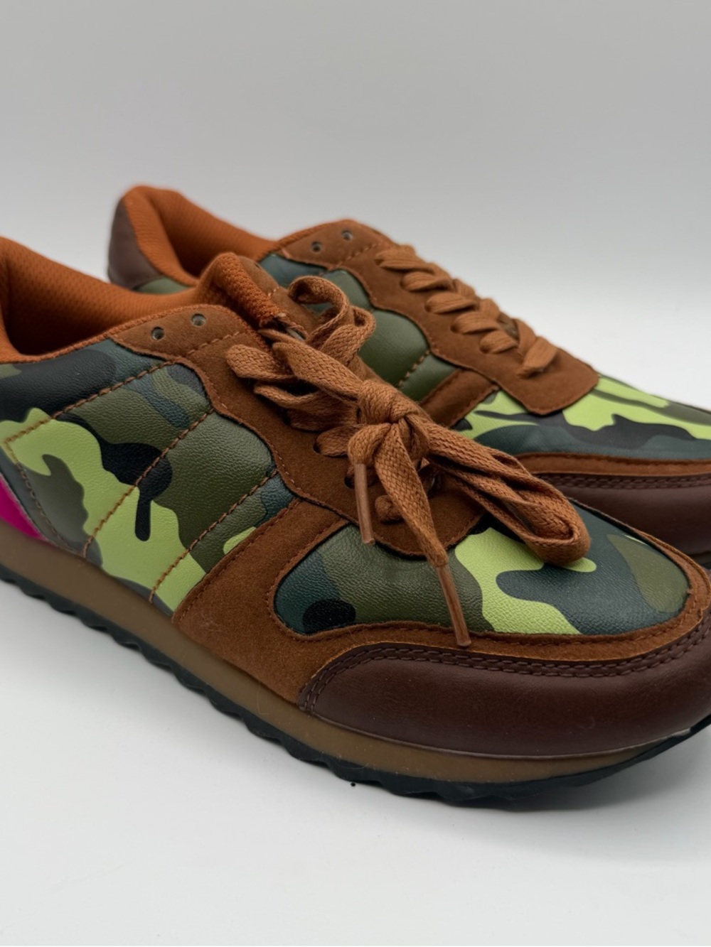 Dollhouse Camo Platform Sneakers Brown Pink Y2K Chunky Women’s 7